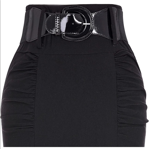 New Small to Plus Size Stretchy Skirt - Black - Picture 3 of 4
